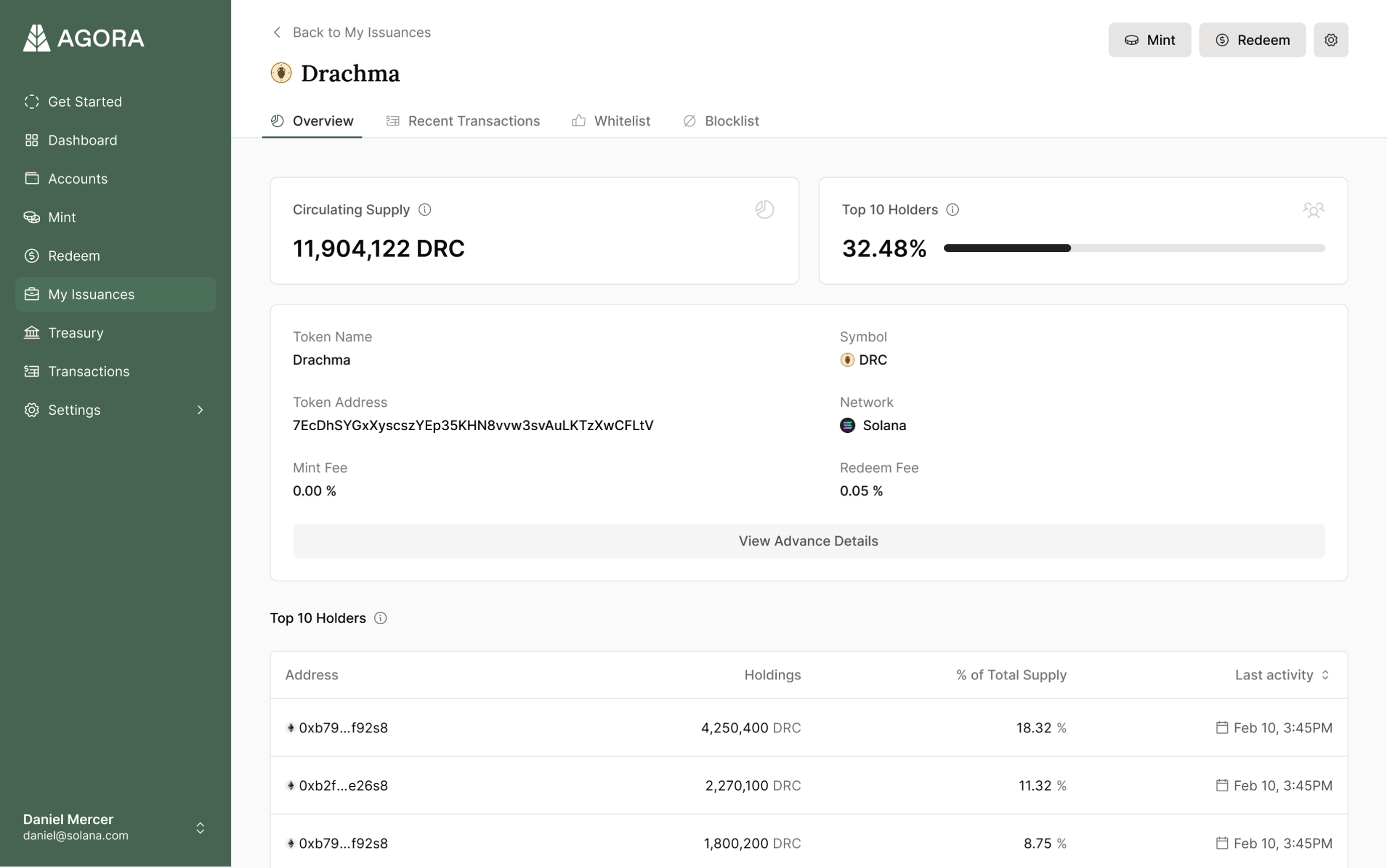 Screenshot supporting White-labeled Stablecoins